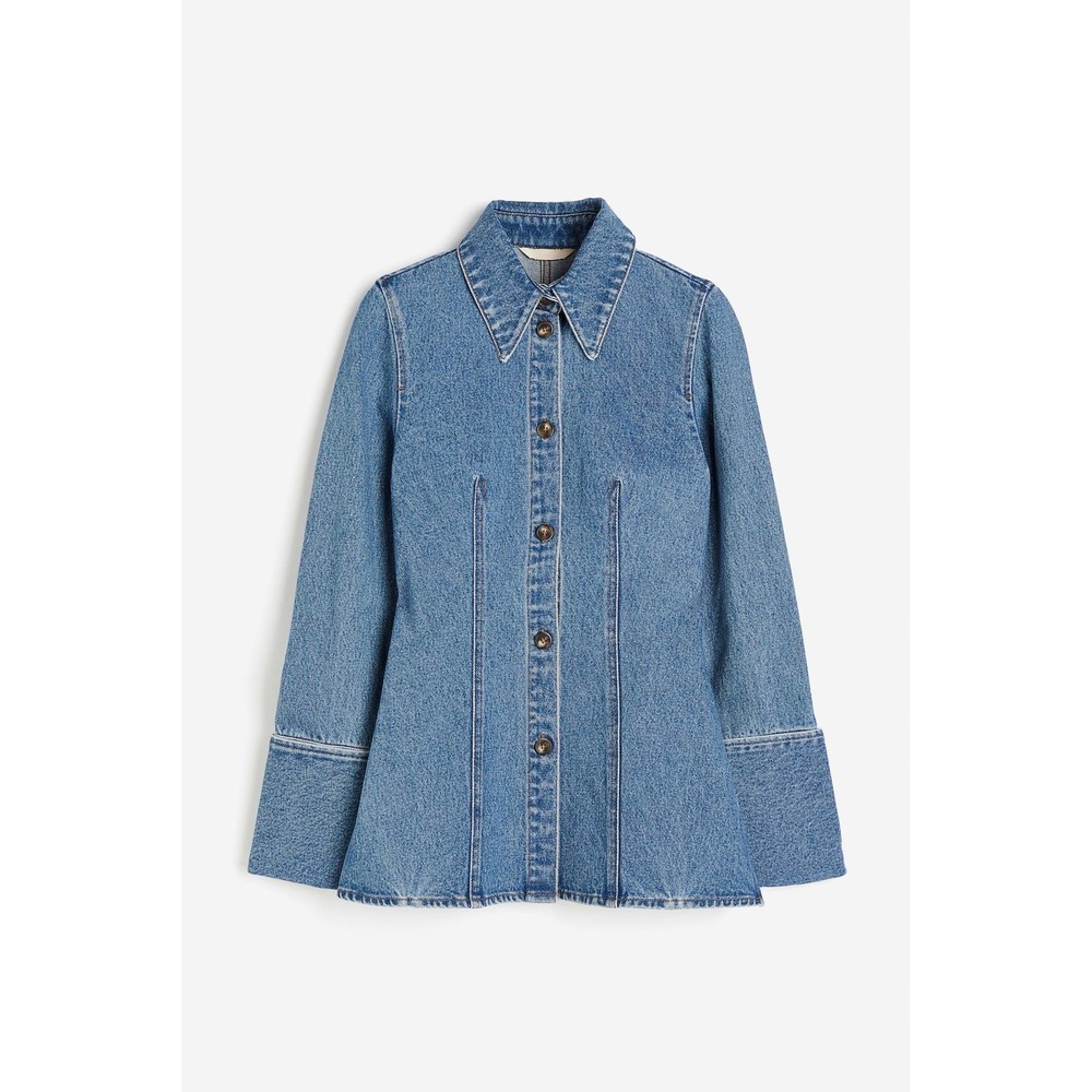 H&M FITTED DENIM SHIRT Size S